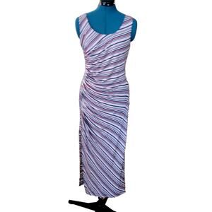 Bailey 44 Duststorm Stripe Maxi Tank Dress Womens M Ruching Minimalist Coastal